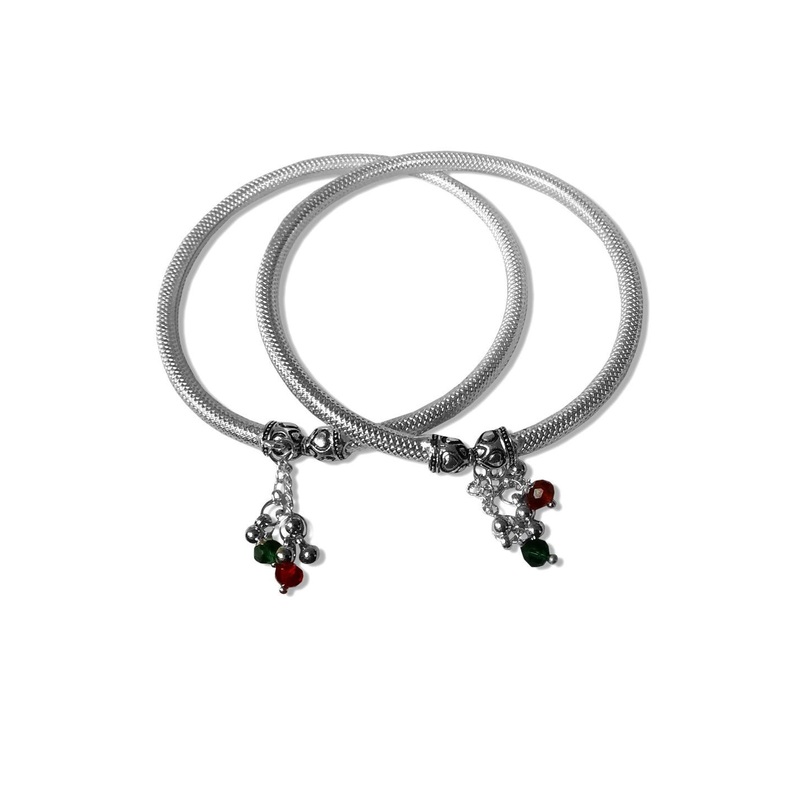 Set Of 2 Ghungroo Leg Payal Anklets Foot Kada