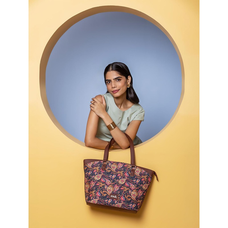 ZOUK Women Paisley Printed Oversized Structured Hobo Bag