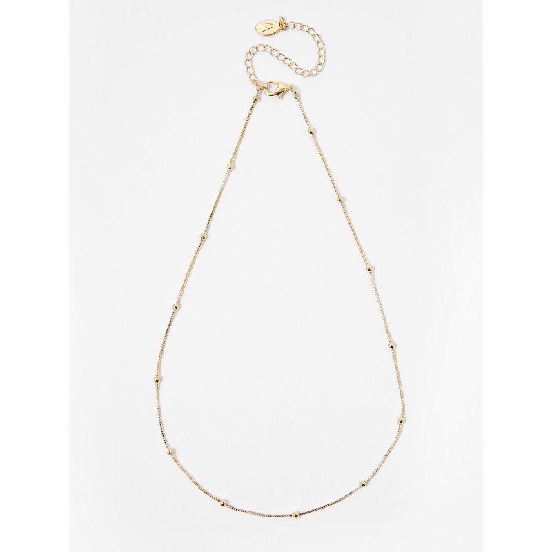 Accessorize London Gold-Toned Metal Gold-Plated Beaded Chain Necklace