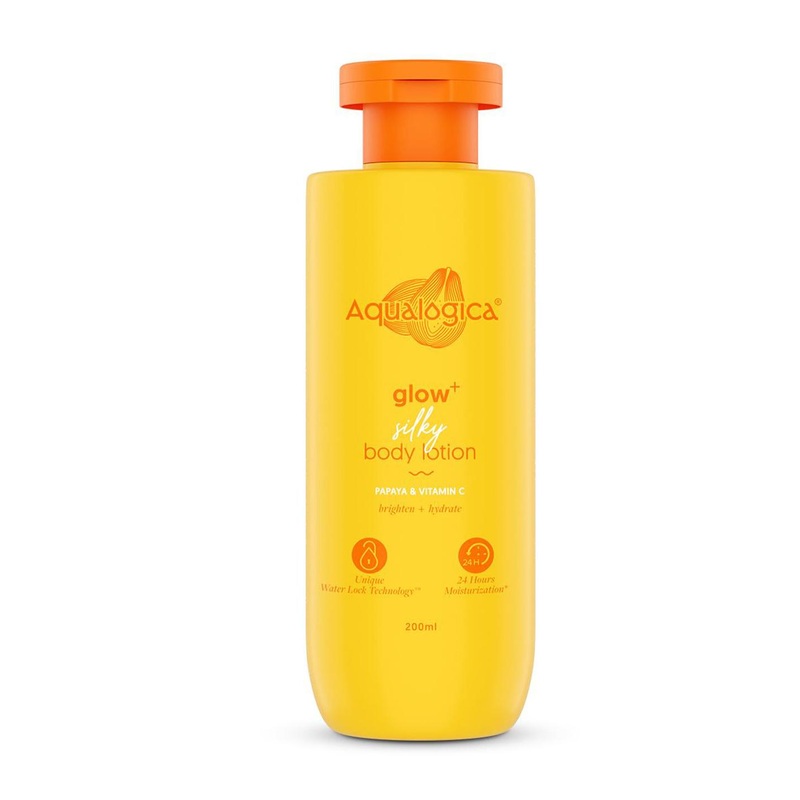 Aqualogica Glow+ Silky Vitamin C & Papaya Body Lotion – 200 ml