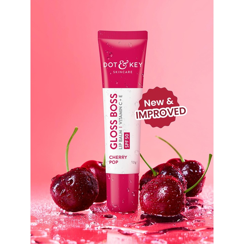 DOT & KEY Gloss Boss Vitamin C+E Tinted Lip Balm with SPF 50 12 g – Cherry Pop