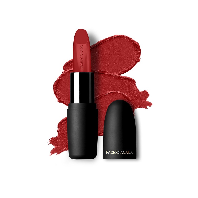 FACES CANADA Weightless Matte Finish Hydrating Lipstick with Almond Oil – Bombshell Red 09 4gm