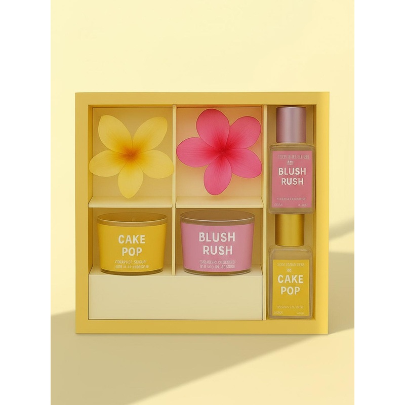 HAIR DRAMA CO Fragrance Gift Set of Hair & Body Mist + Scented Wax Candles & Claw Clips