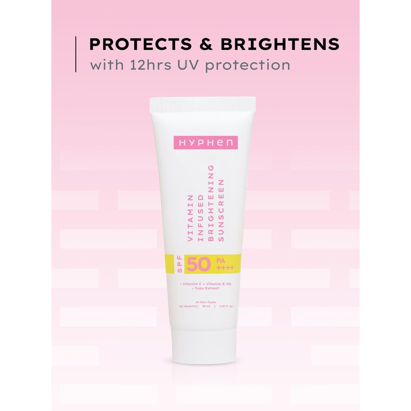 Hyphen Vitamin Infused Brightening Sunscreen SPF 50 PA++++ For Brightened Skin -100ml