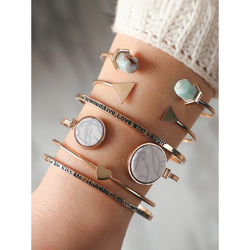 Jewels Galaxy Women 6 Gold-Toned & Blue Gold-Plated Cuff Bracelet