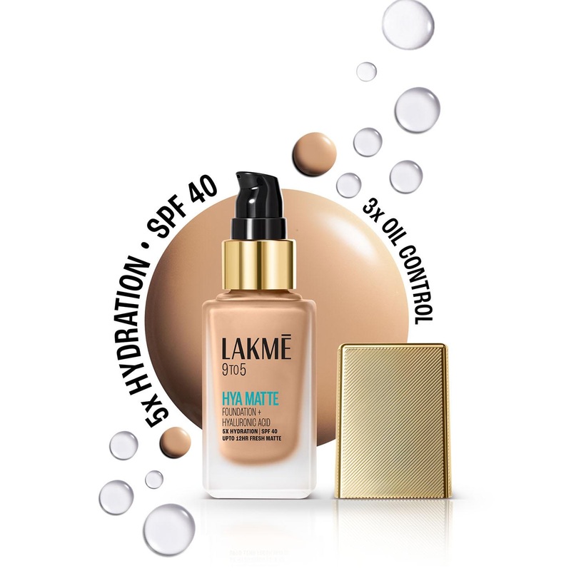 Lakme 9to5 Hya Matte Foundation With Hyaluronic Acid & SPF40  25ml – Neutral Nude