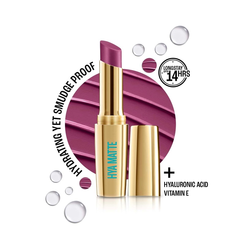Lakme 9to5 Hya Matte Hydrating Smudgeproof Lipstick Lasts 14Hr  3.6g – Meetup Mauve BM4