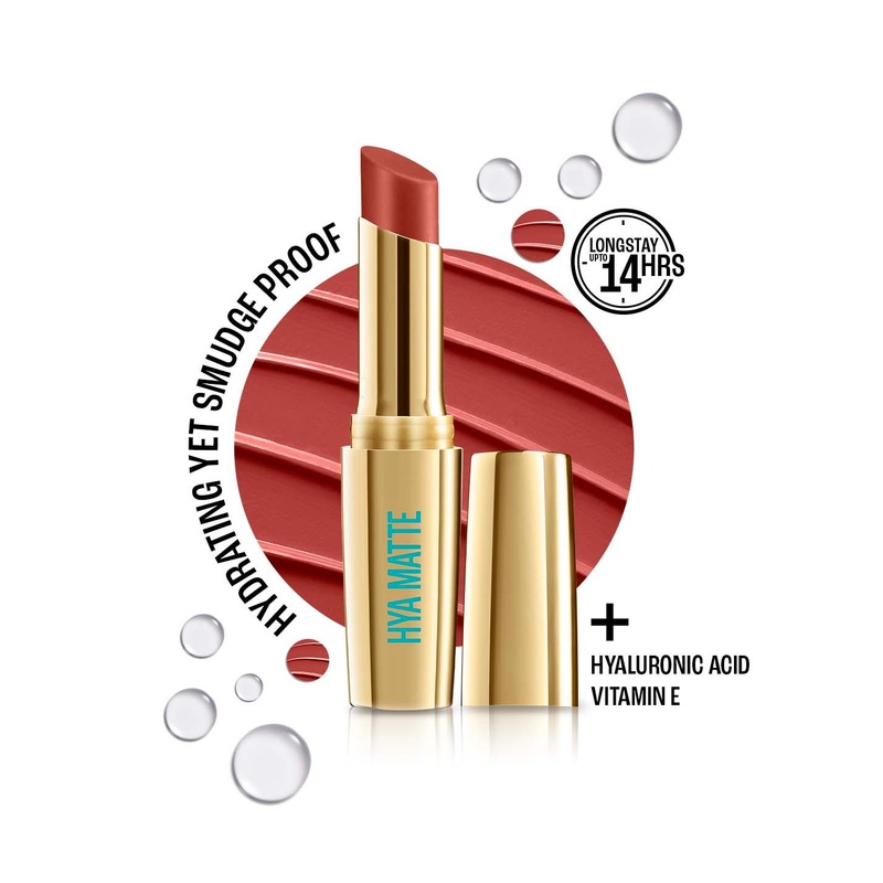 Lakme 9to5 Hya Matte Hydrating Smudgeproof Lipstick Lasts 14Hr 3.6g – Rust Result RM1