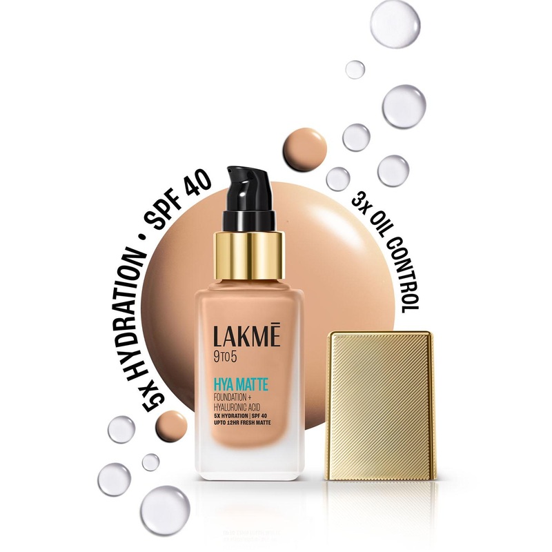 Lakme 9to5 Hya Matte SPF40 Foundation with Hyaluronic Acid 25ml – Warm Natural W180