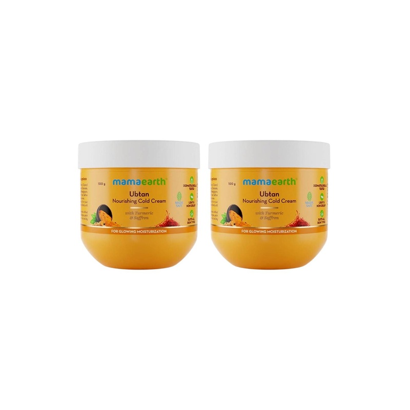 Mamaearth Set Of 2 Ubtan Nourishing Cold Cream With Turmeric & Saffron – 100 g Each