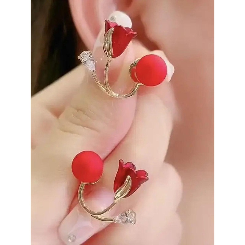 SZN Artificial Stones Studded and Beaded Contemporary Korean Studs