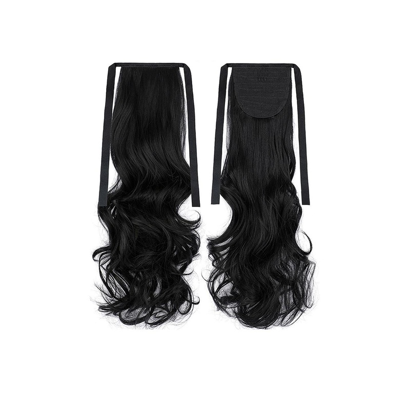 VIEWS Tape-In Wavy Ponytail Hair Extension – Black – 24 Inch