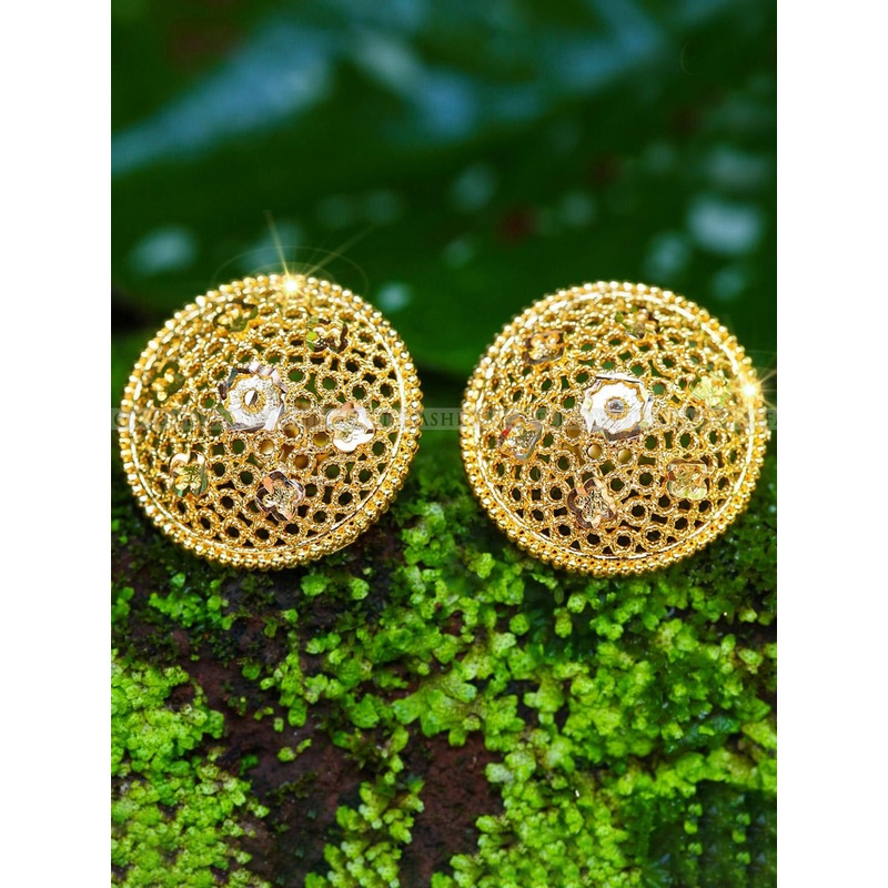 Vighnaharta Gold-Toned Floral Studs Earrings