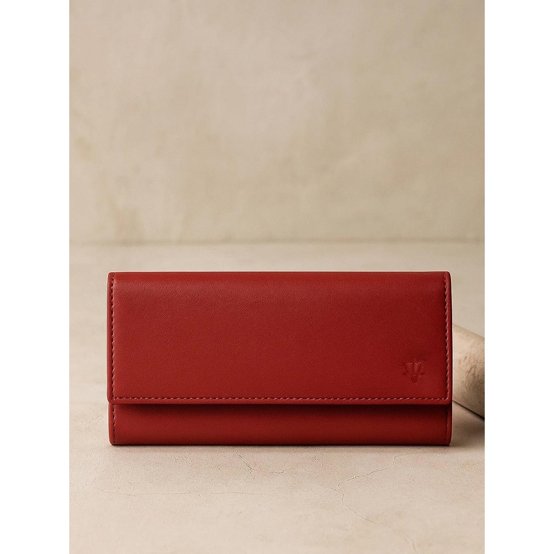 AQUATAN Women RFID Protected Flap Over Two Fold Leather Wallet