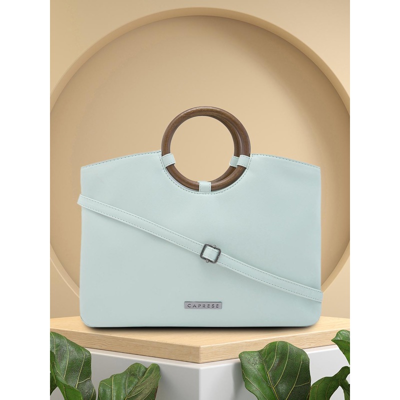 Caprese Edwina Women Blue Large Satchel Bag