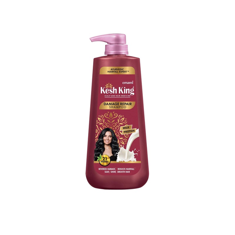 Kesh King Damage Repair Shampoo with Milk Protein & 21 Ayurvedic Herbs – 1 L