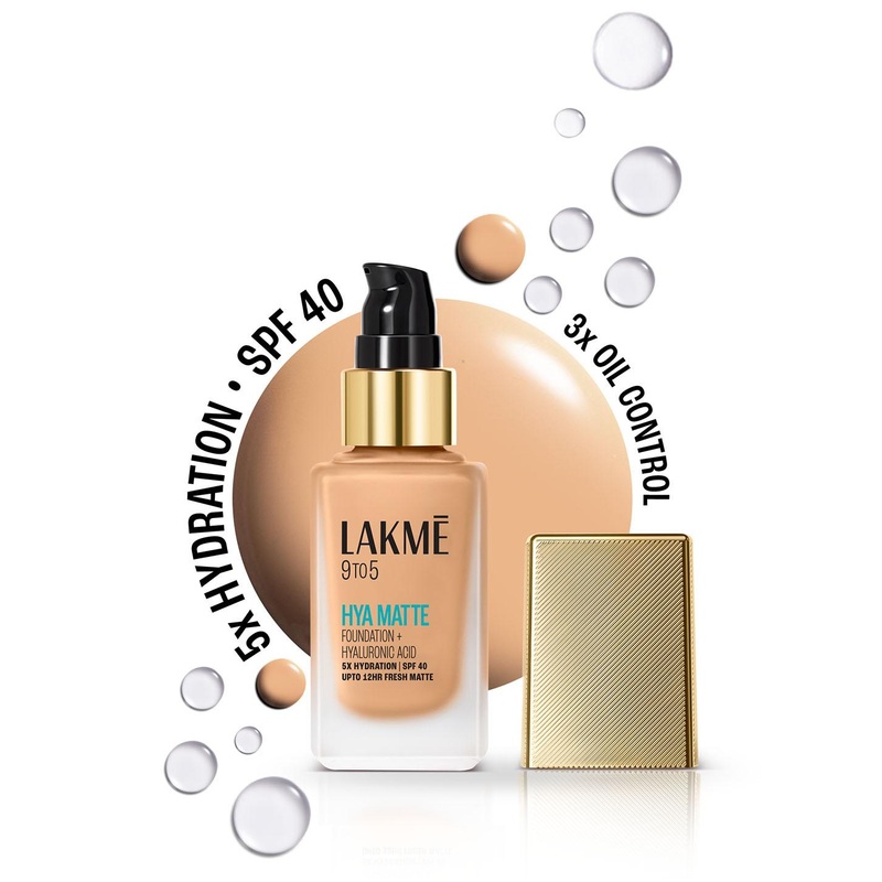 Lakme 9to5 Hya Matte Foundation With Hyaluronic Acid & SPF40 25ml – Cool Rose C140