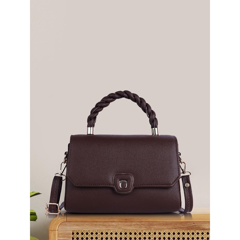 LUNA & SOL Women Textured Structured Handheld Bag