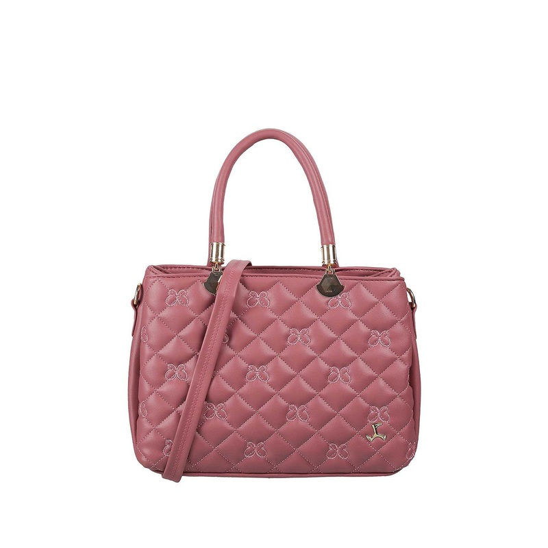 Mochi Pink Quilted Textured Structured Handheld Bag