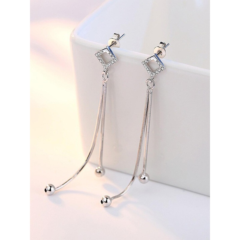 MYKI Stainless Steel Contemporary Drop Earrings
