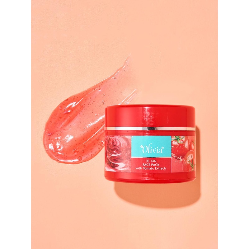 Olivia De-Tan Face Pack with Tomato Extracts to Remove Tan, Brighten Skin & Minimize Pore