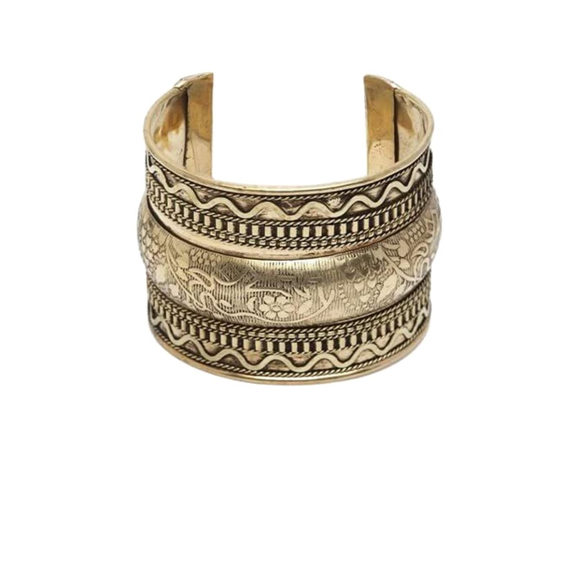 Sangria Gold-Plated Oxidized Cuff Bracelet