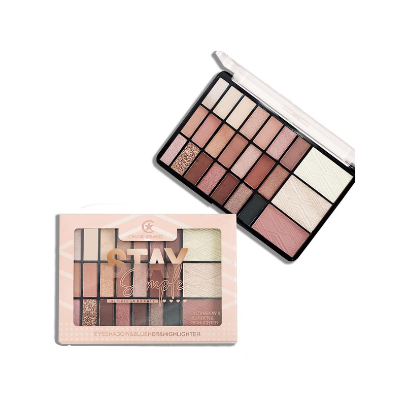 Adbeni Stay Simple Eyeshadow, Blusher & Highlighter Makeup Kit – 28 g – Shade 01