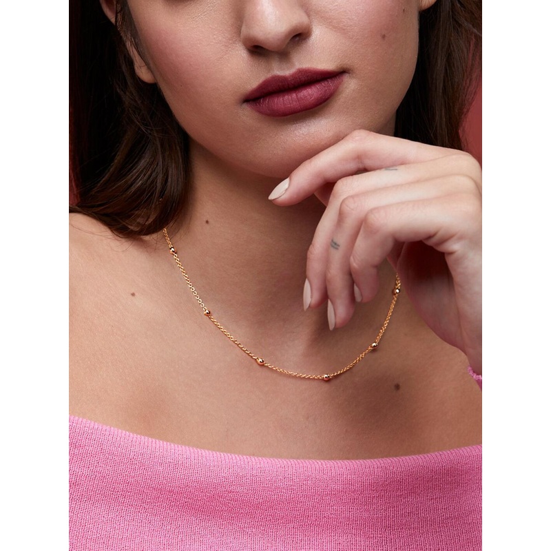AIKA BY MINUTIAE Brass Gold-Plated Beaded Minimal Chain