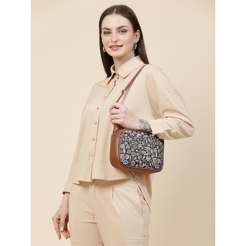 Anouk Floral Printed Structured Sling Bag