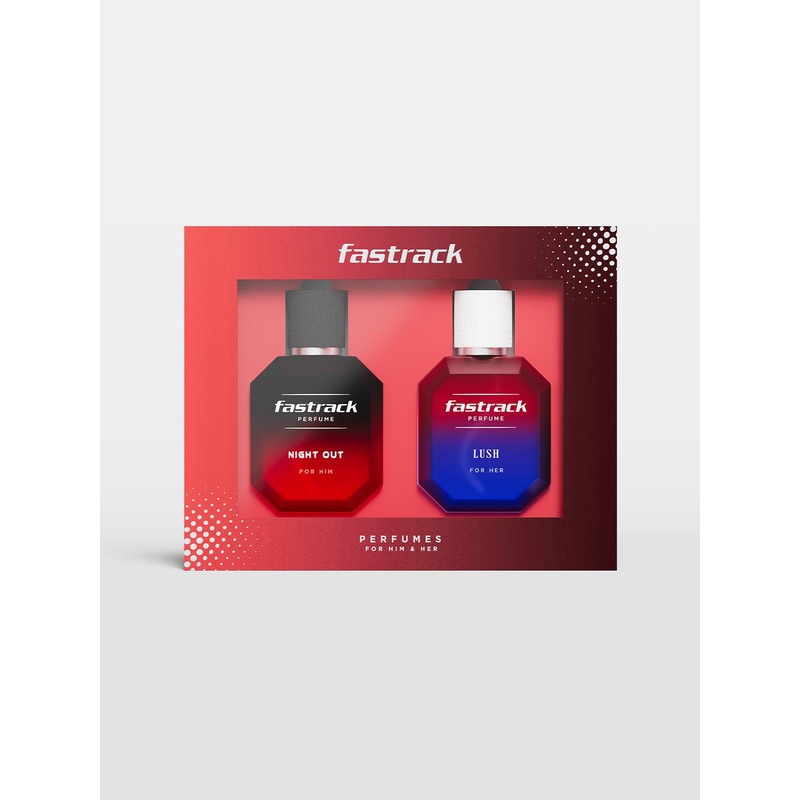 Fastrack Set Of 2 Men Night Out & Women Lush Long Lasting Eau De Parfum- 50 ml Each