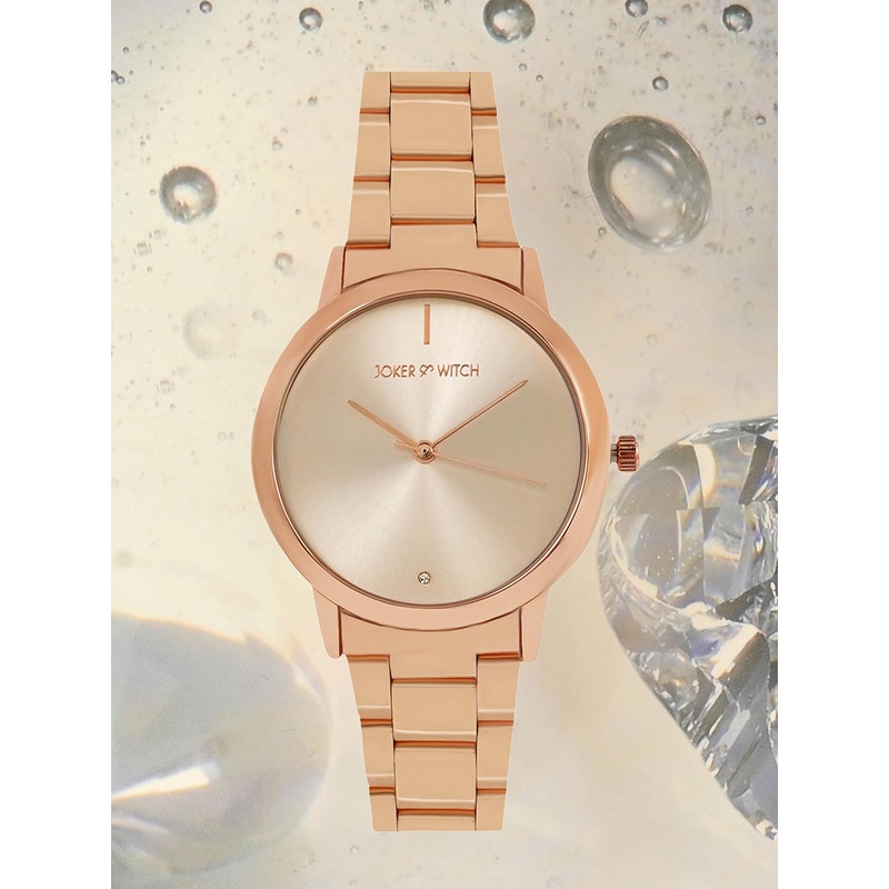 JOKER & WITCH Women Rose Gold-Toned Dial & Rose Gold Toned Stainless Steel Bracelet Style Straps Analogue Watch