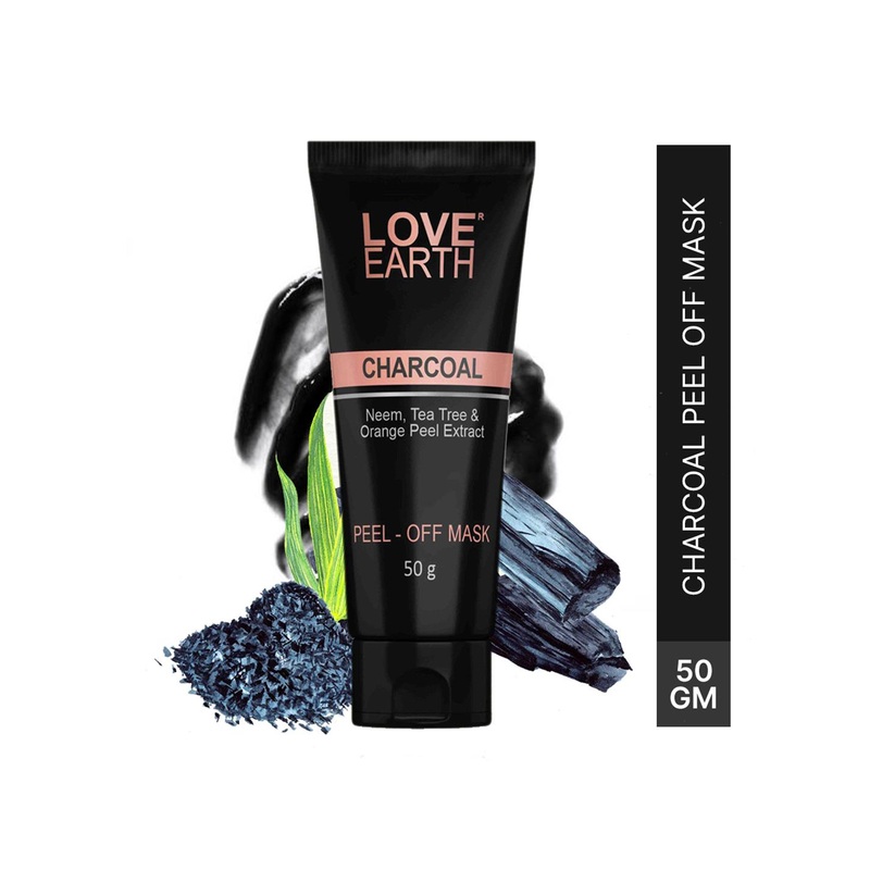 LOVE EARTH Charcoal Peel Off Mask with Neem & Tea Tree – 50 g