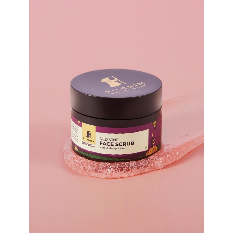 Pilgrim Red Vine Face Scrub for Glowing Skin, Tan Removal, De-Pigmentation