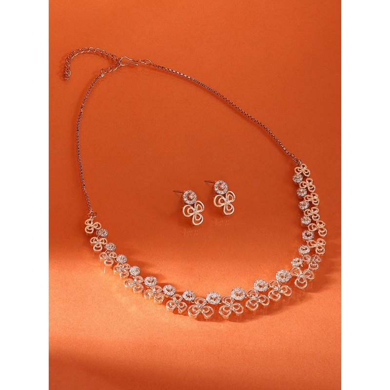 AMI Cubic Zirconia-Studded Jewellery Set