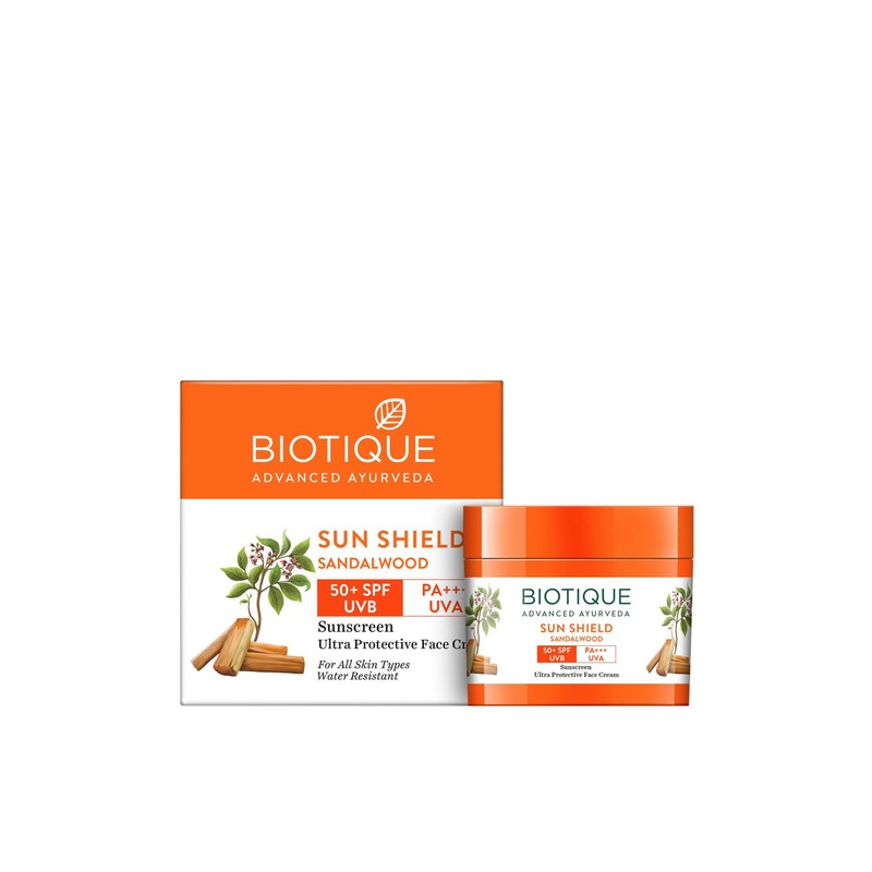 Biotique Sun Shield Sandalwood 50+SPF Ultra Protective Sunscreen Cream – 50g