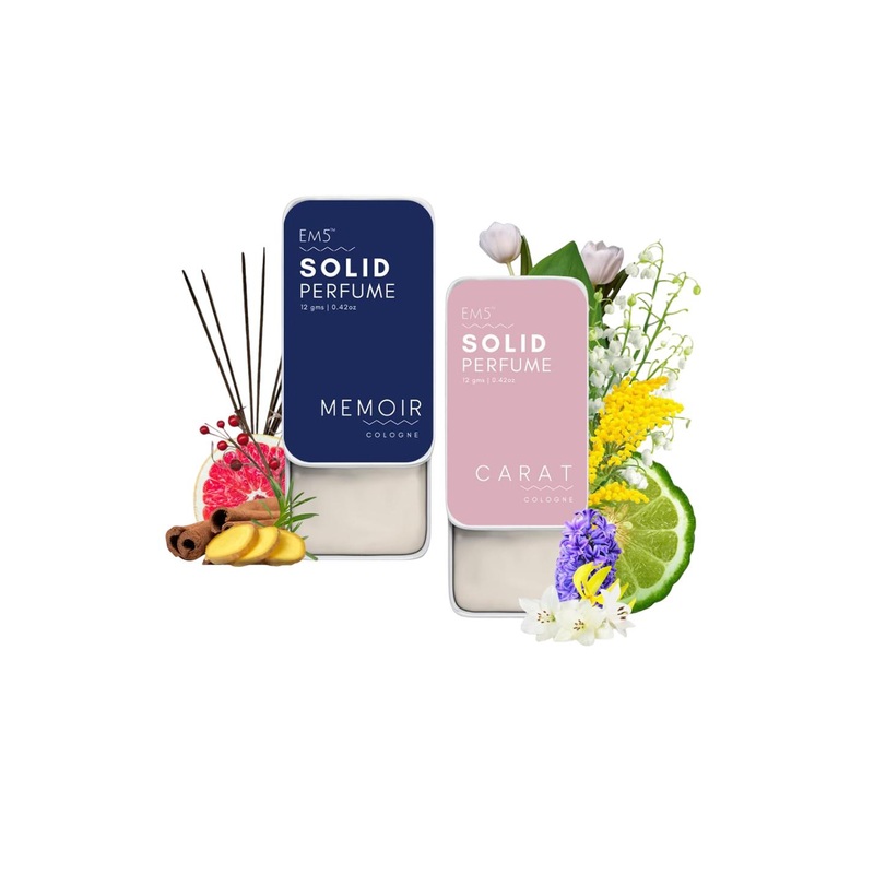 EM5 Set Of 2 Memoir & Carat Long Lasting Solid Perfume – 12 g Each