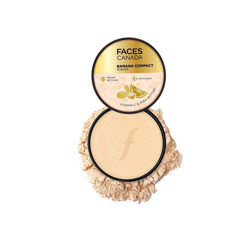 FACES CANADA Banana Compact Powder with 8HR Oil Control & High-Coverage – 9g