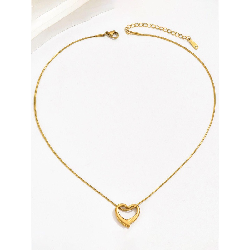 Jewels Galaxy Gold-Plated Stainless Steel Anti Tarnish Heart Shaped Pendant with Chain