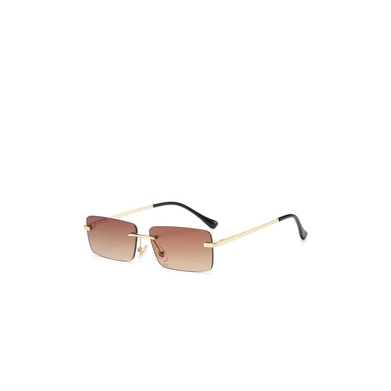 Mast & Harbour Unisex Brown Lens & Gold-Toned Rectangle Sunglasses with