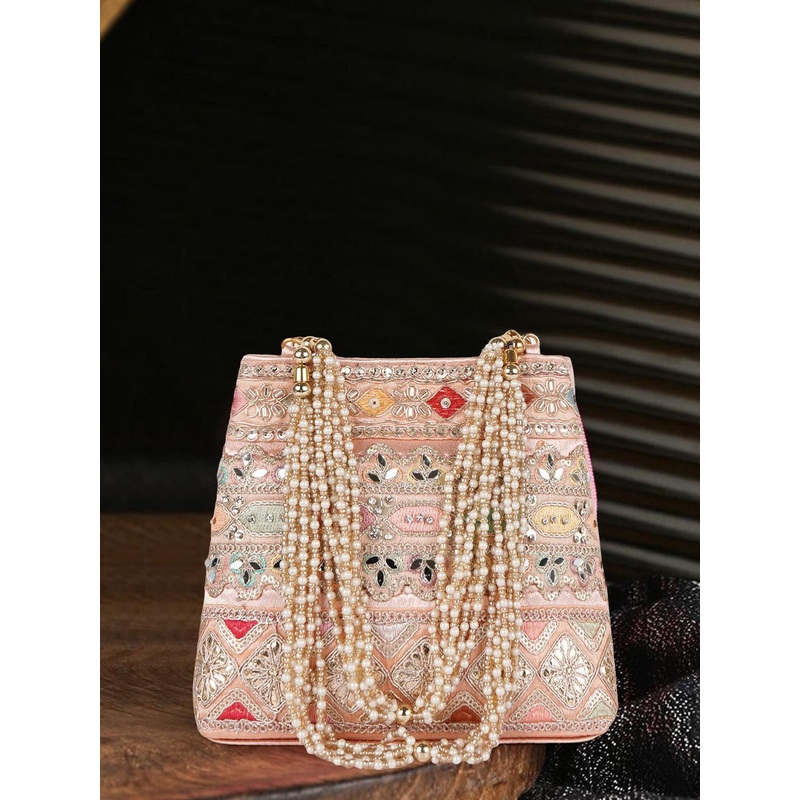 PLANX Embroidered Embellished Potli Clutch