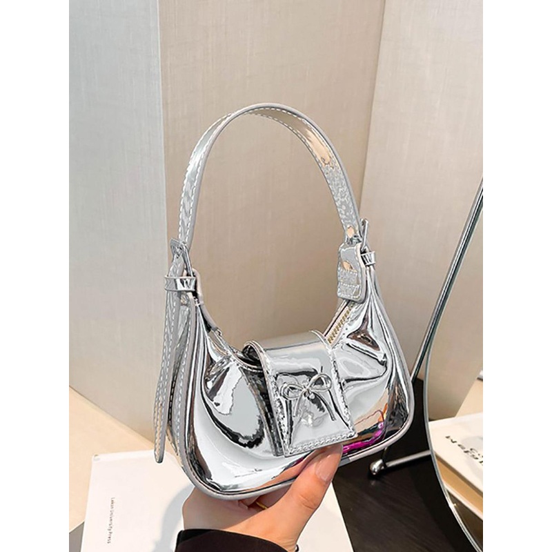 StyleCast x Revolte Women Solid Half Moon Handheld Bag