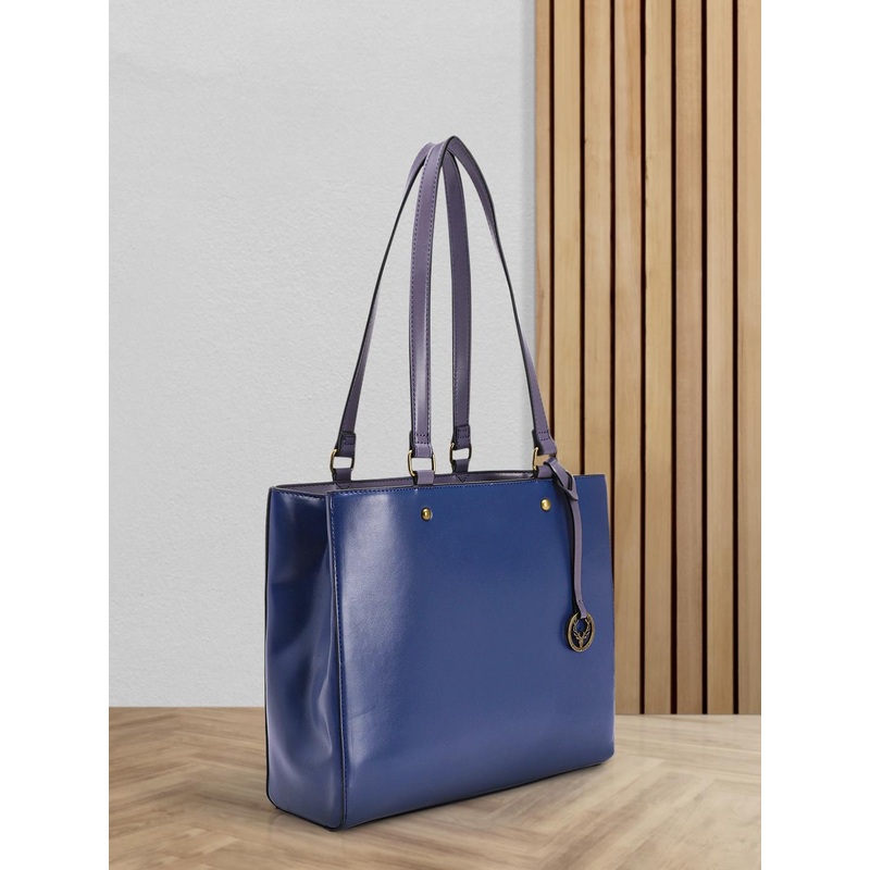Allen Solly Solid PU Structured Shoulder Bag with Brand Logo Tasselled Detail