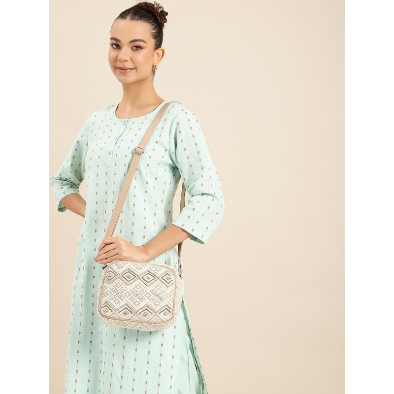 Anouk Geometric Textured Structured Sling Bag