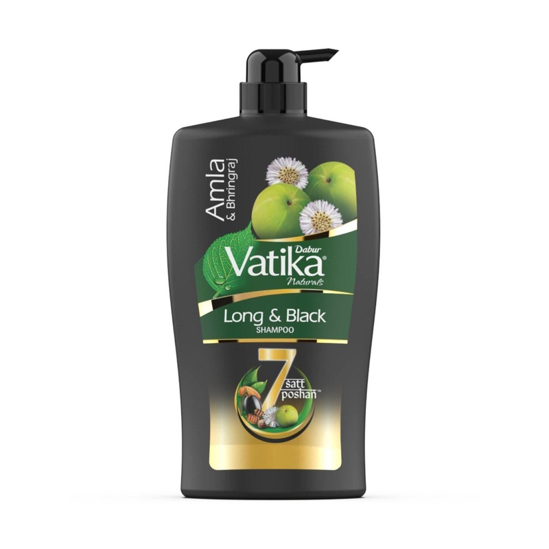 Dabur Vatika Amla & Bhringraj Long & Black Shampoo For Shiny, Long & Black Hair – 1L