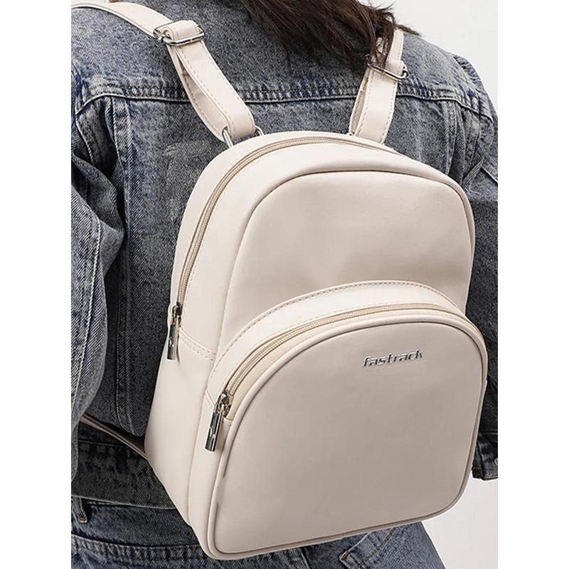 Fastrack Women Pearl White College Backpack Bag