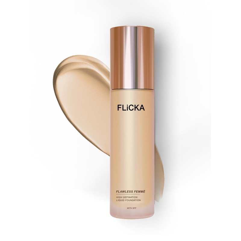 FLiCKA Flawless Femme Makeup Natural Waterproof & Moisturizing Foundation Fair 01 30ml