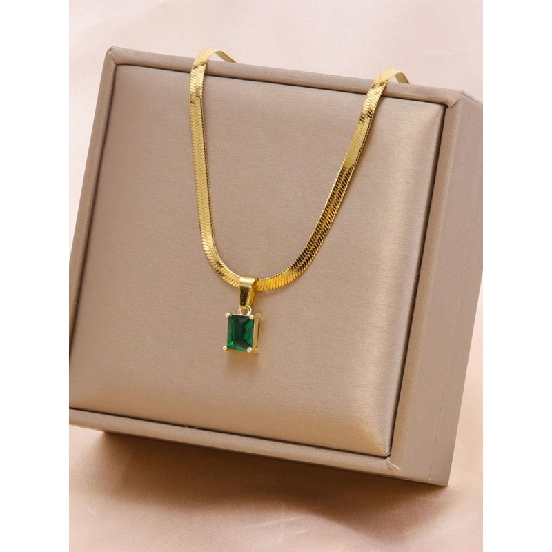Just Lil Things Gold-Plated Cubic Zirconia Stone Studded Chain With Pendant