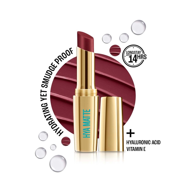 Lakme 9to5 Hya Matte Hydrating Smudgeproof Lipstick Lasts 14Hr 3.6g – Plum Pitch MM2