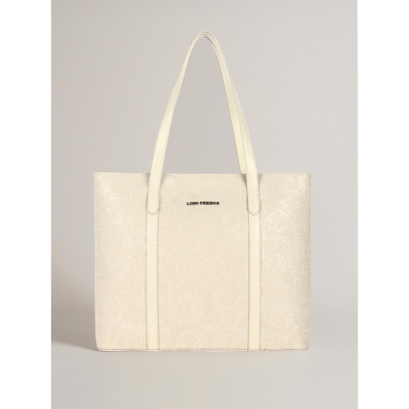 Lino Perros Floral Textured Structured Laptop Shoulder Bag