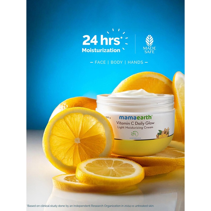 Mamaearth Vitamin C Daily Glow Light Moisturizing Cream with Turmeric – 200 g